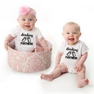 Drinking Buddies - Twin Baby Bodysuit Set